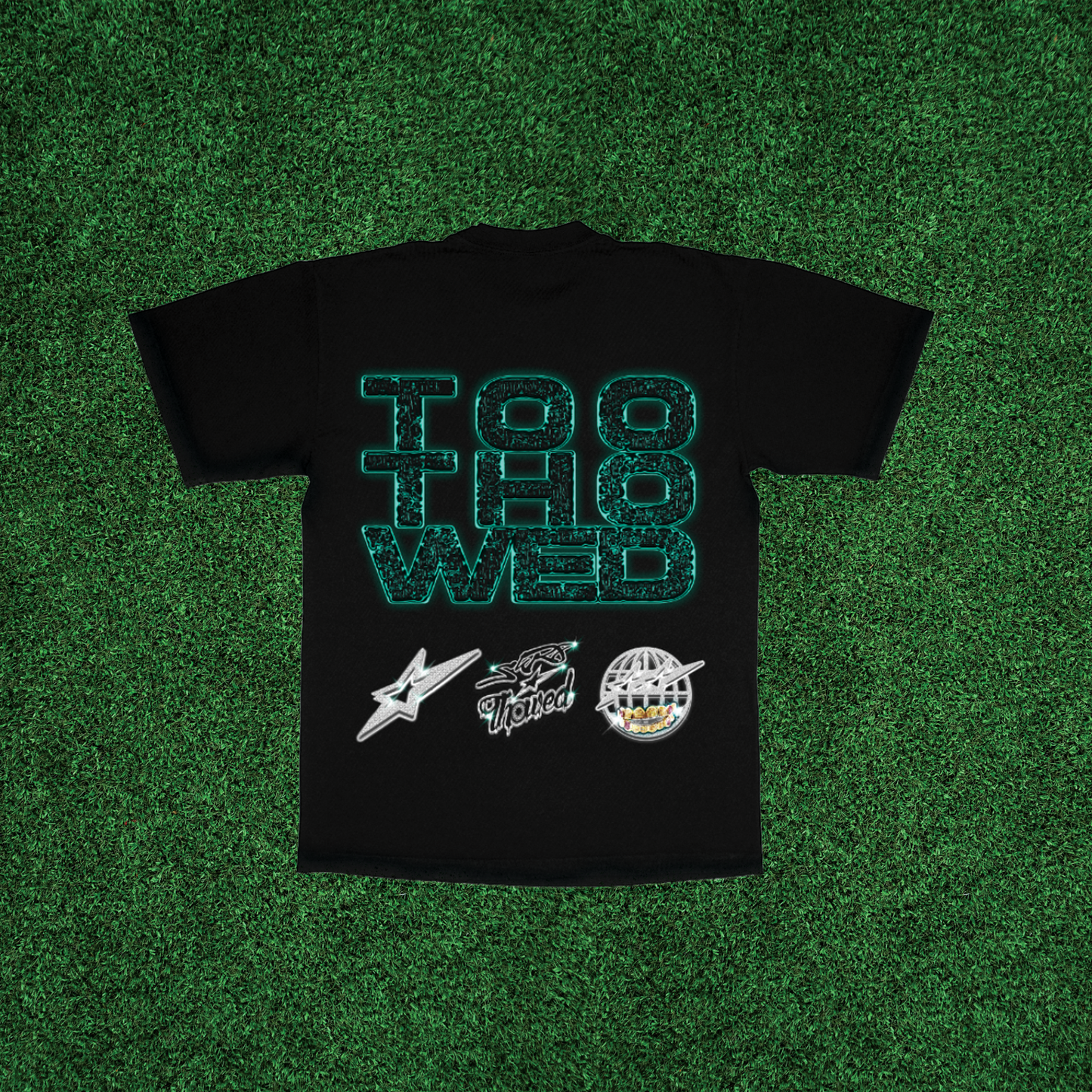 TOO THOWED TEAL - BLACK SHIRT
